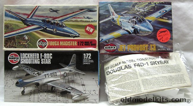 Airfix 1/72 9 02043 F-80C Shooting Star / 02047-5 Magister / X104-200Jet Provost T3 / 03027-4 F4D-1 Skyray plastic model kit